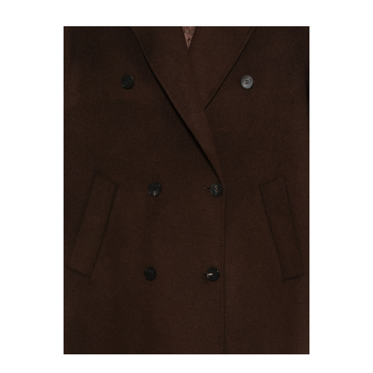 MAYFEYR - THE FRANKIE SHOP - Gaia Wool Double Breasted Coat - COFS045562000DARKBROWN