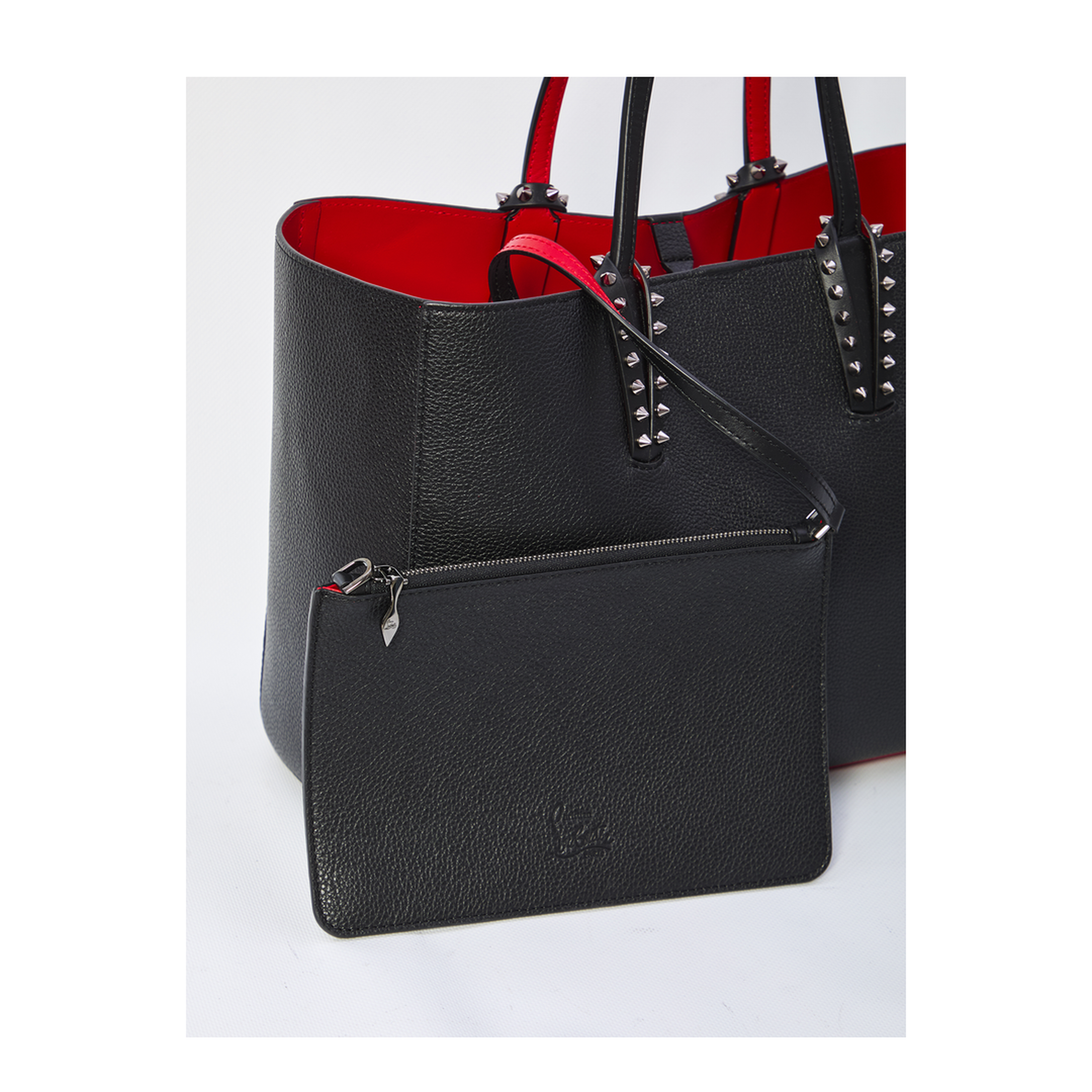 Tote Bag in Black Grained Calfskin Leather
