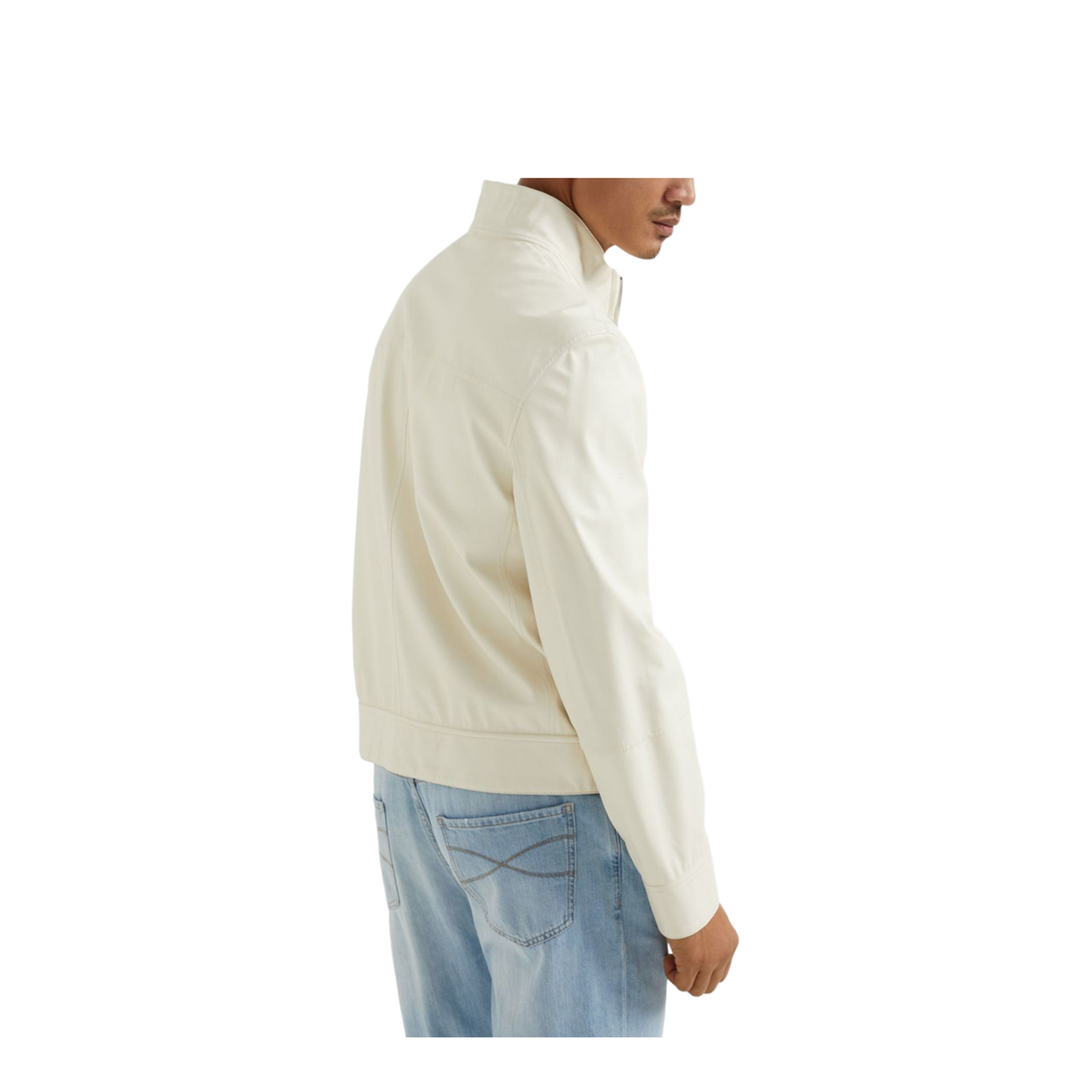 Bonded Nappa Leather Reversible Bomber Jacket