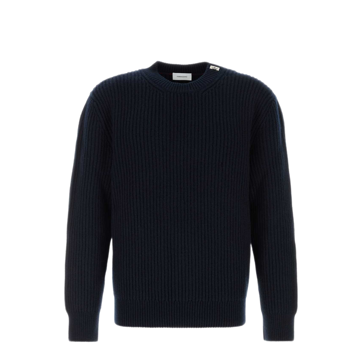 MAYFEYR - Ferragamo - Gancio Ribbed Wool Cashmere Knit - 145994798235NEWNAVY