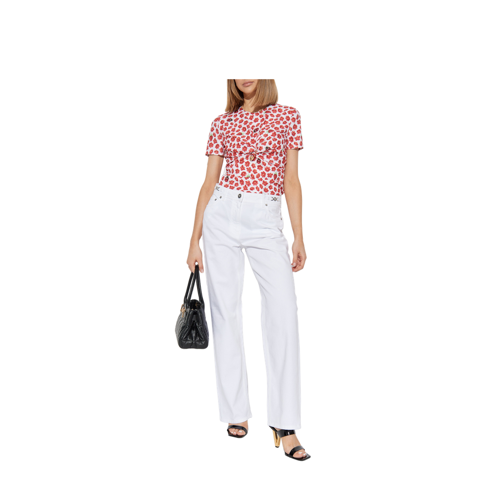 Silk Top with Floral Motif