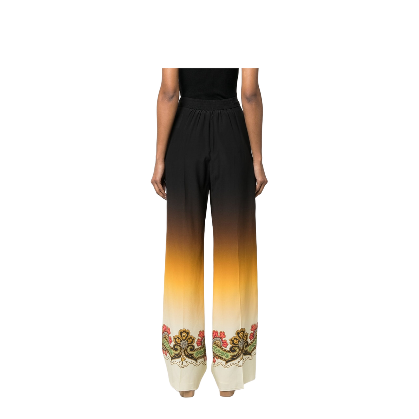 Graphic-Print Straight-Leg Trousers