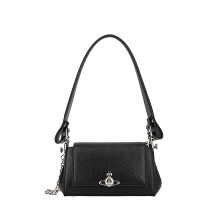Hazel Polyurethane Shoulder Bag - Black