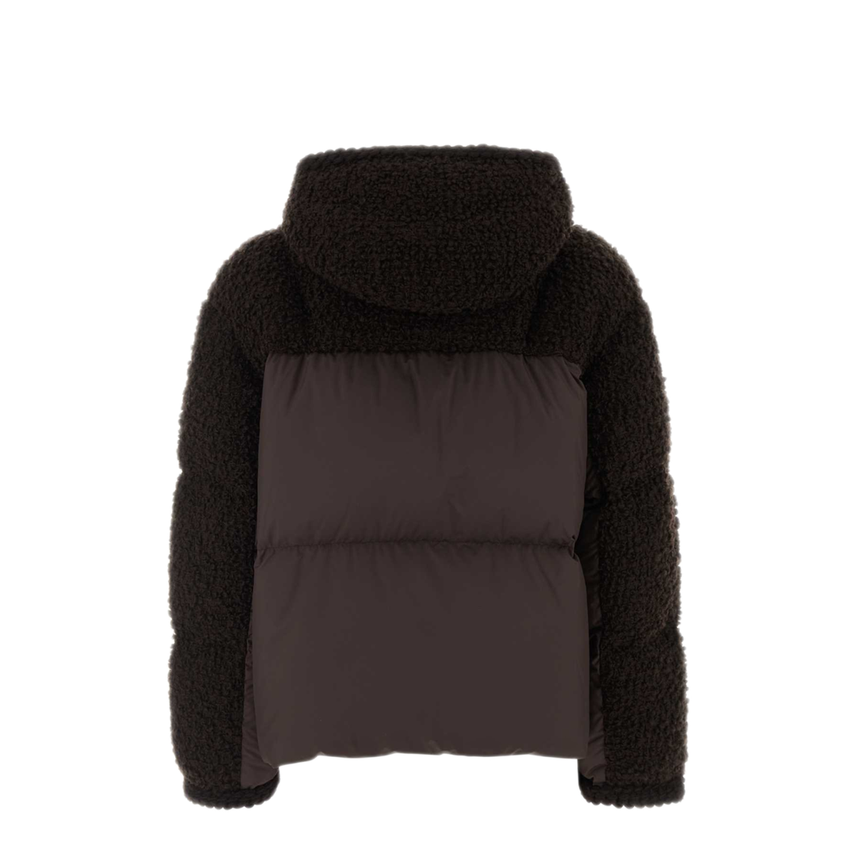 Cristallin Hooded Wool Blend Short Down Jacket