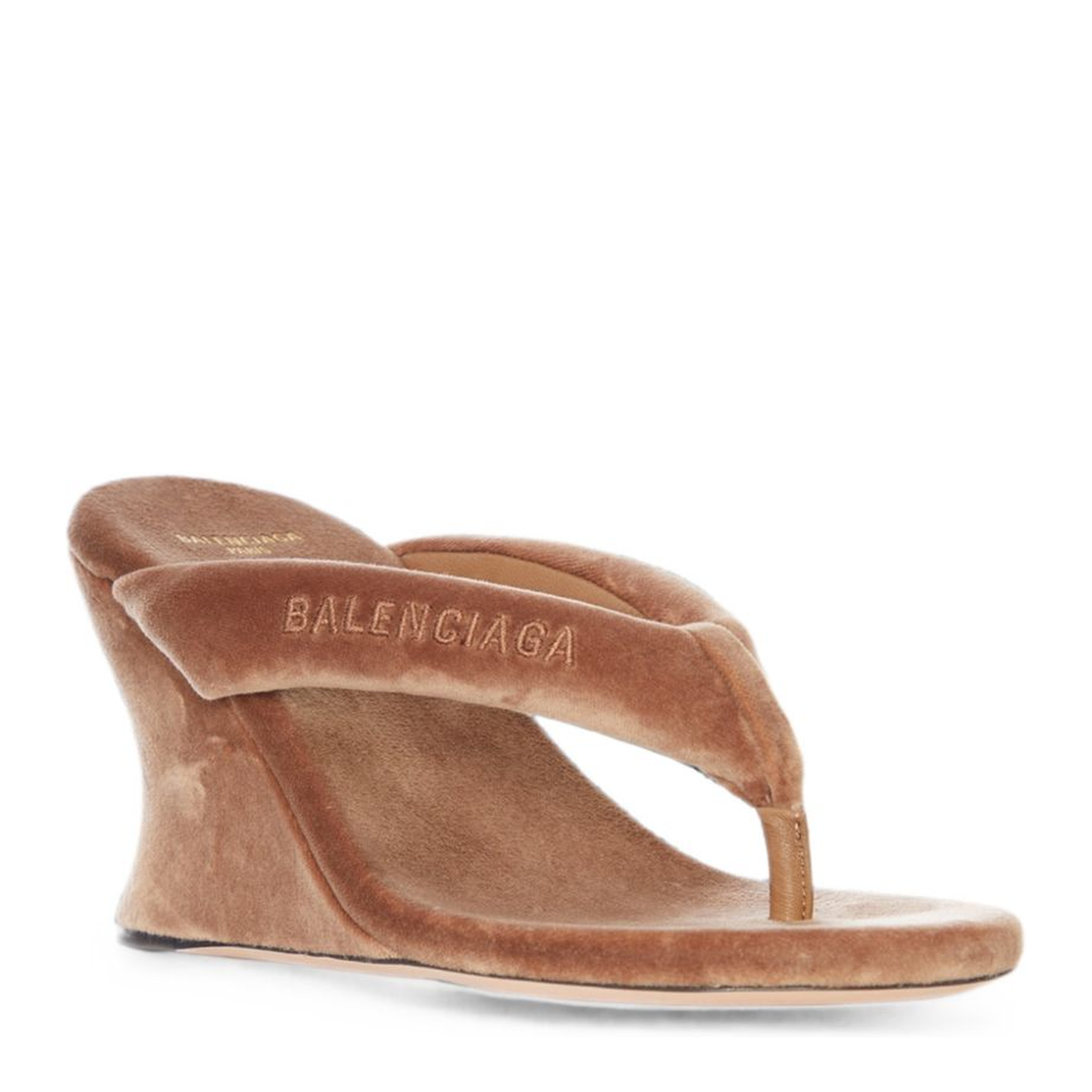 MAYFEYR - Balenciaga - Brown Velvet Thong Sandals - 876727WCDQ02602