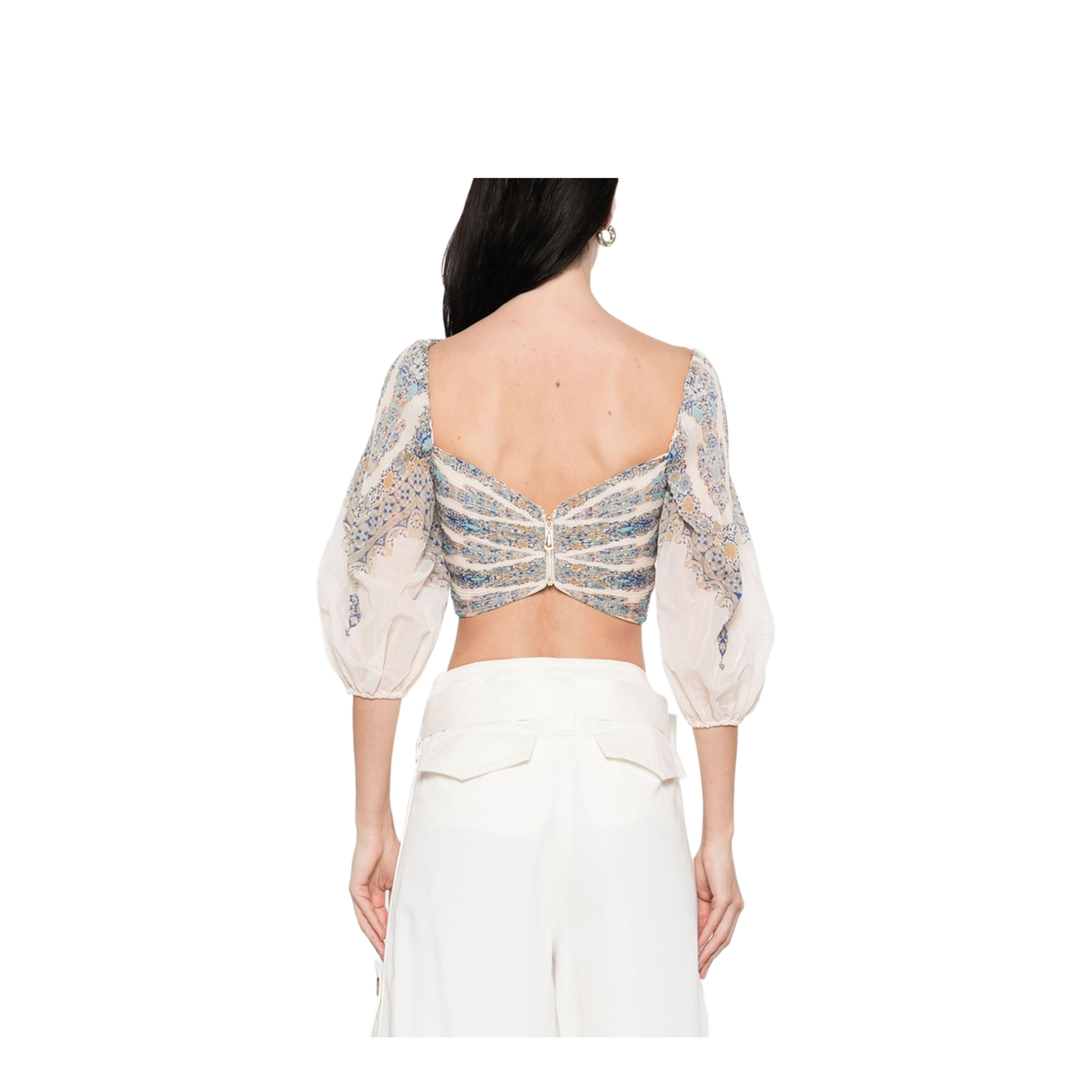 Pleated Bodice Blue Paisley Online
