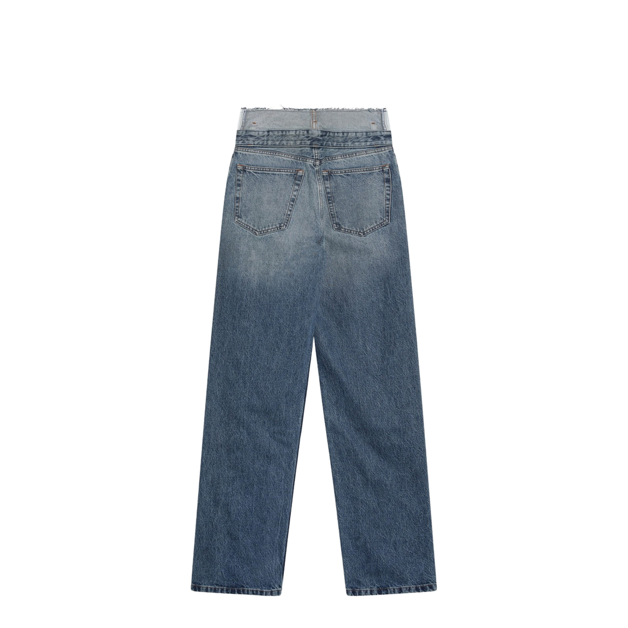 Light Blue Washed Jeans with Layered Waistband