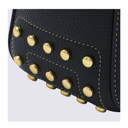 Mini Calf Leather Shoulder Bag - Black