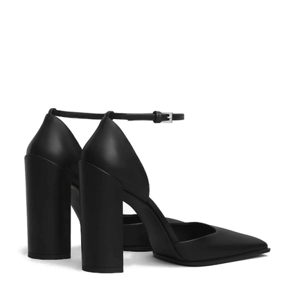 Square D'Orsay Leather Pumps