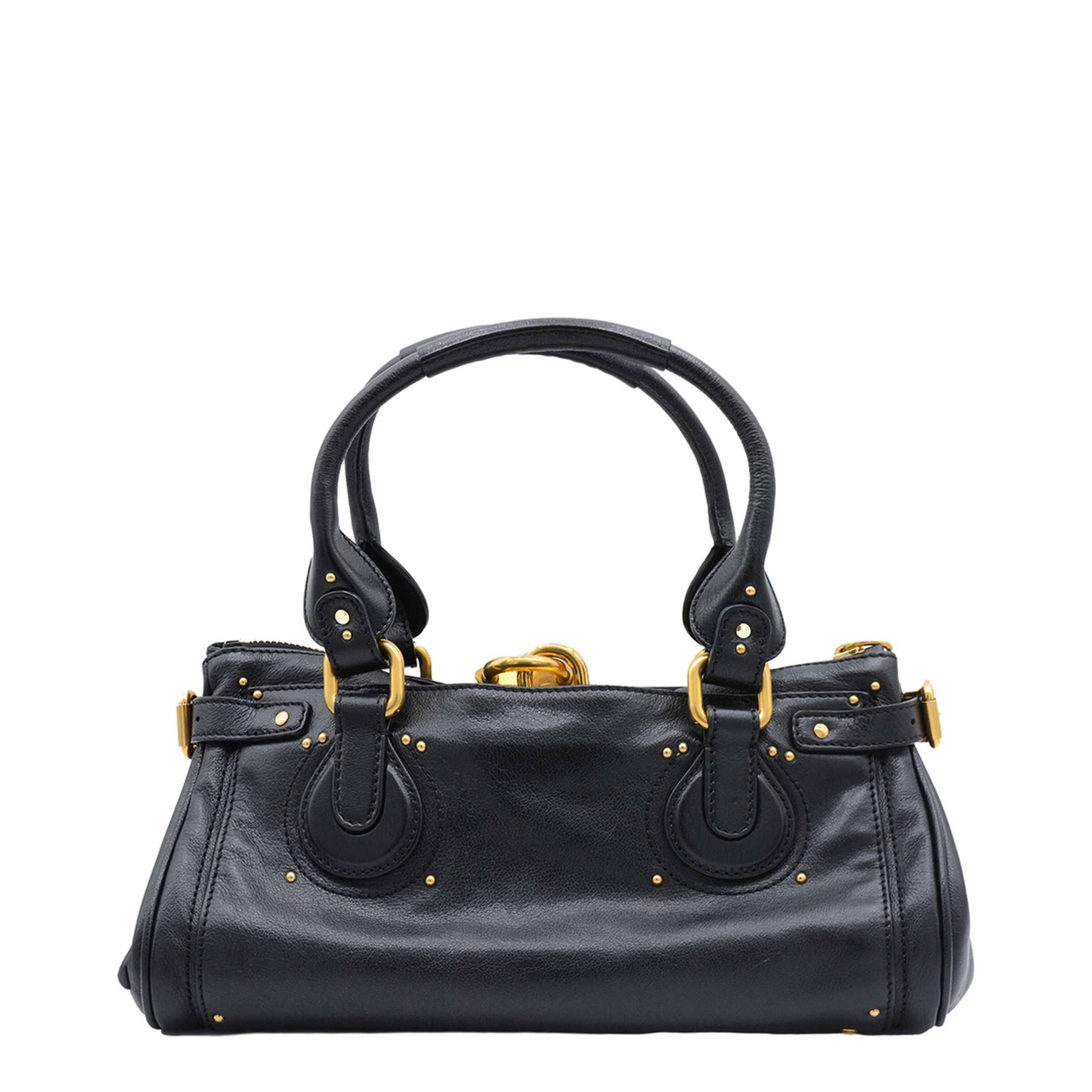 Paddington Grained Leather Handbag - Black