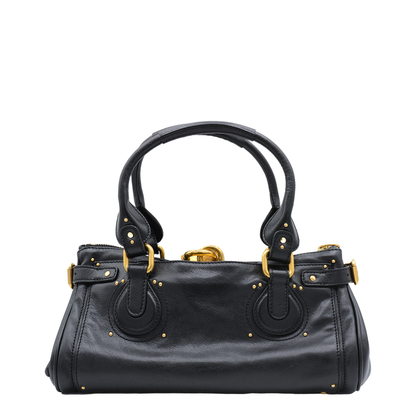 Paddington Grained Leather Handbag - Black