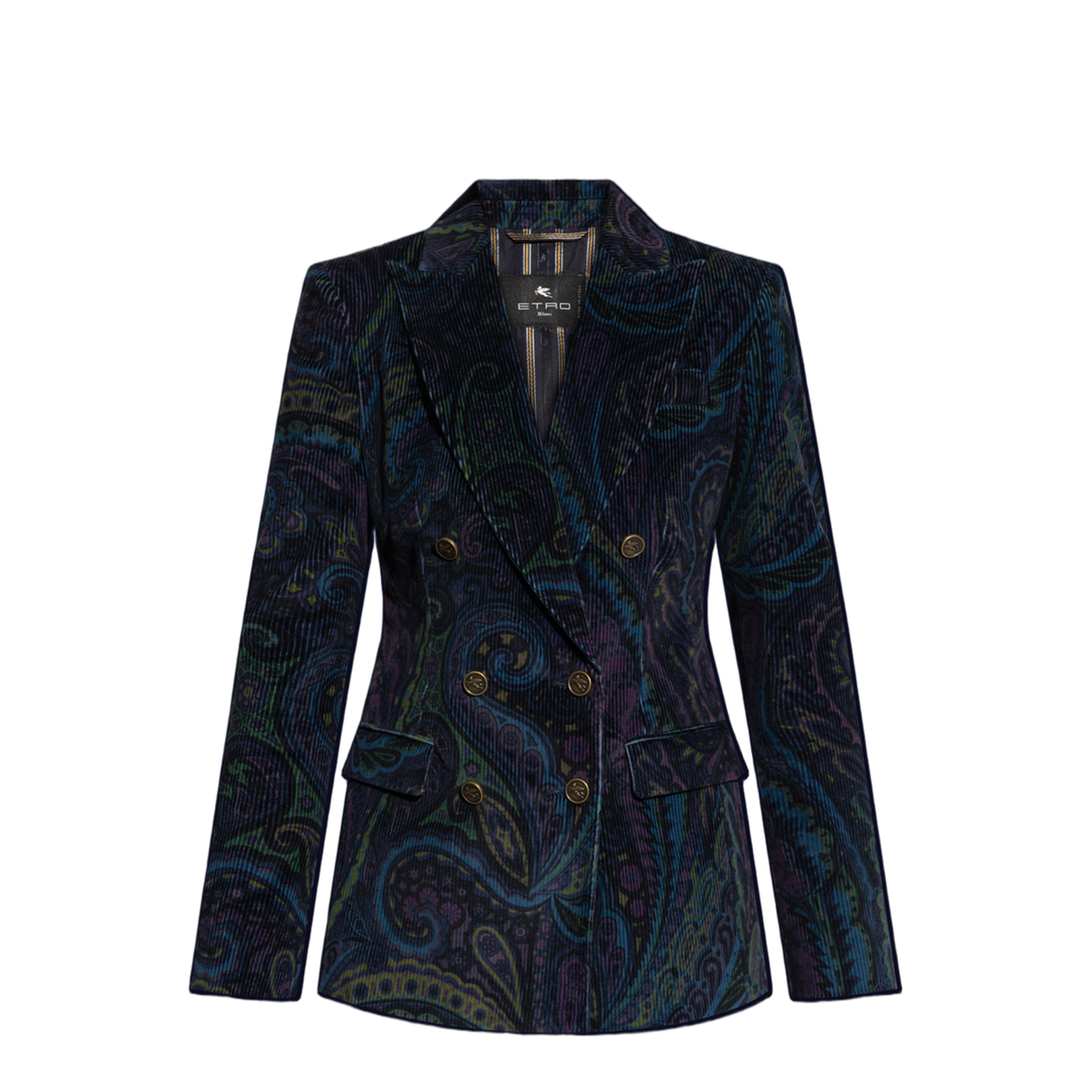 Corduroy Blazer with Decorative Pattern