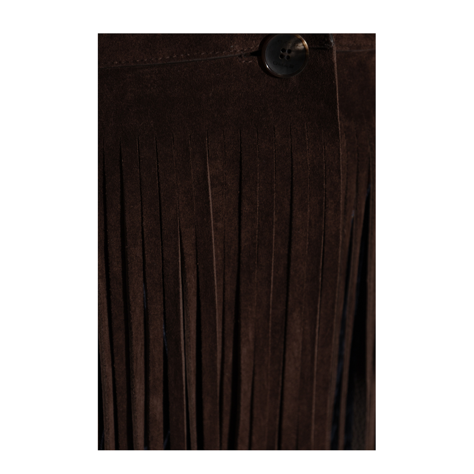 Single-Breasted Suede Jacket with Fringing