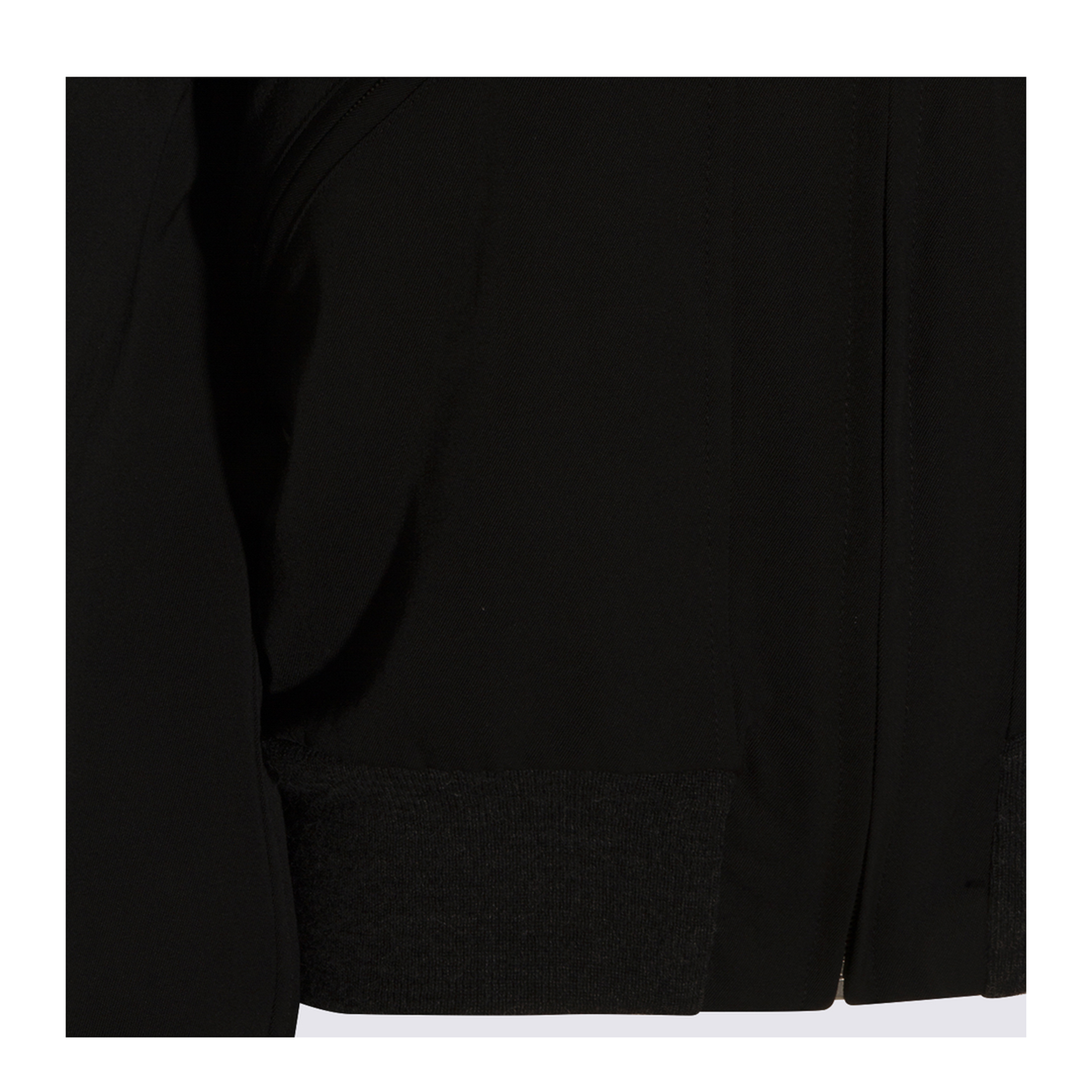 Black Zip-Up Jacket in Virgin Wool