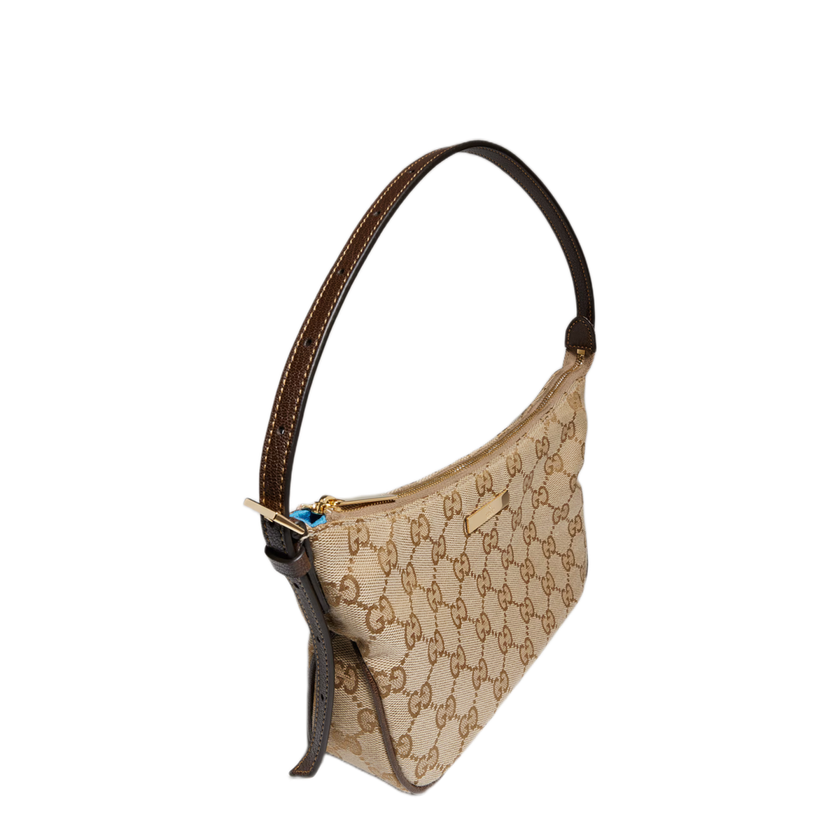 Lunetta Small Canvas Shoulder Bag - Sand and Dark Brown