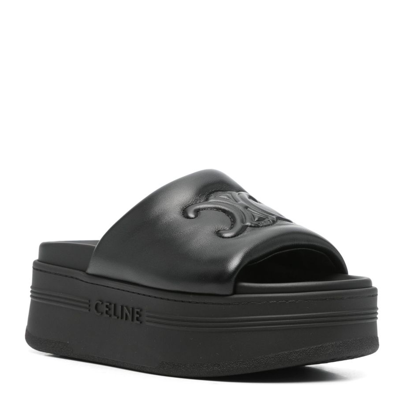 Block Slide with Triomphe in Lambskin - Black