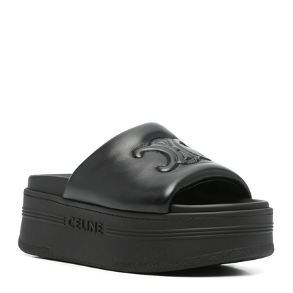 Block Slide with Triomphe in Lambskin - Black