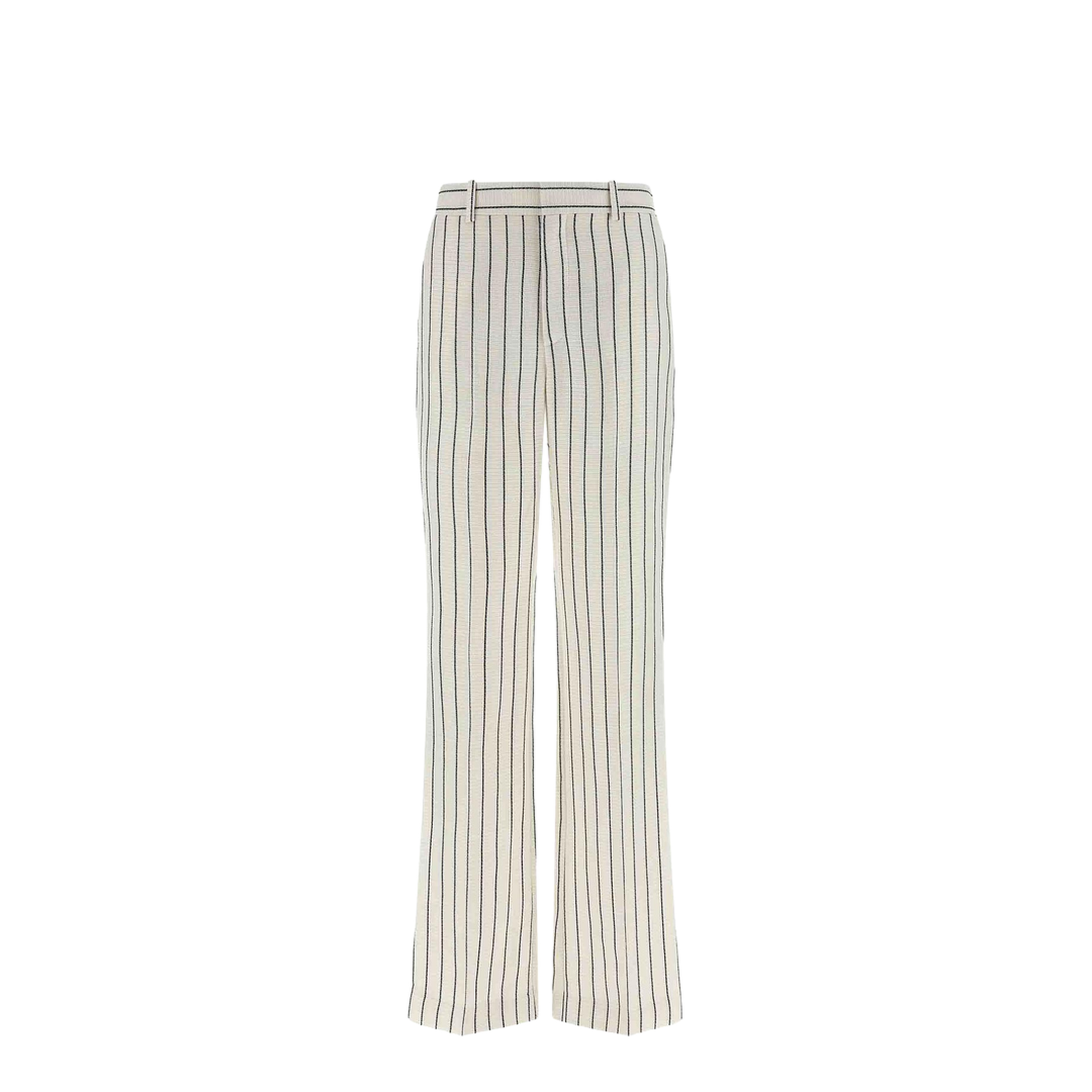 Straight-Leg Pinstripe Pants - White