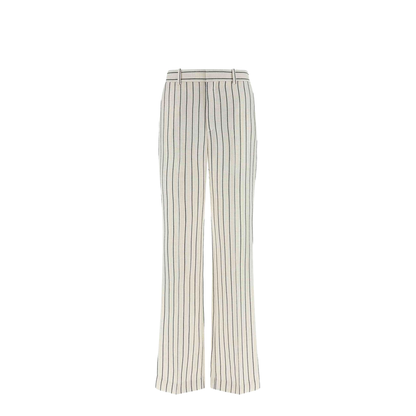 Straight-Leg Pinstripe Pants - White