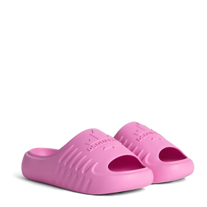 Pink Embossed Logo Sandals