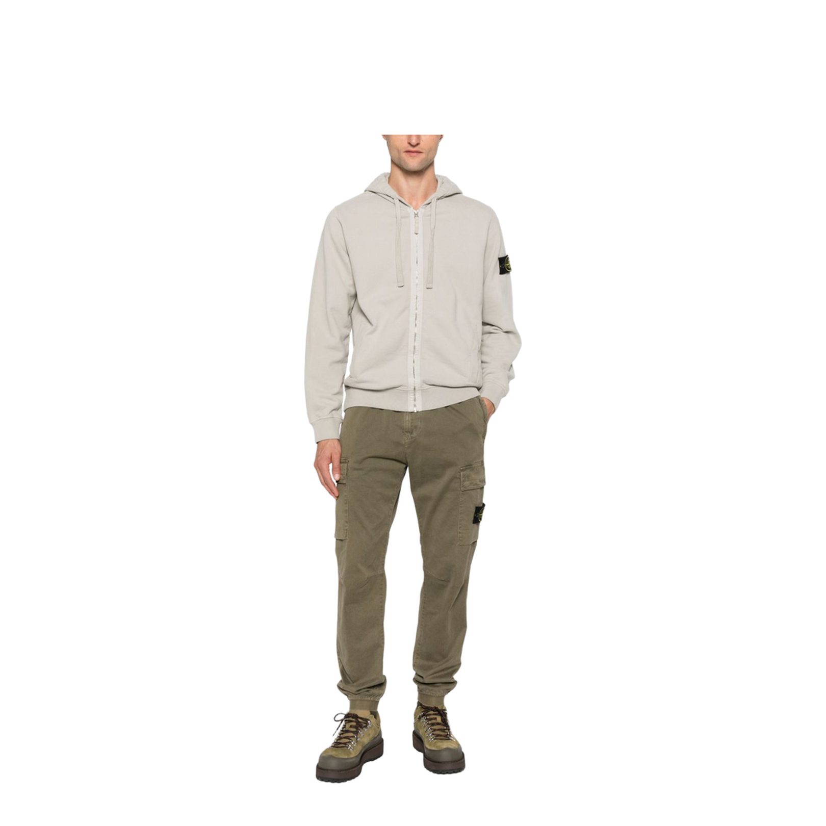 Hooded Zip-Up Sweatshirt in Brushed Organic Cotton Fleece
