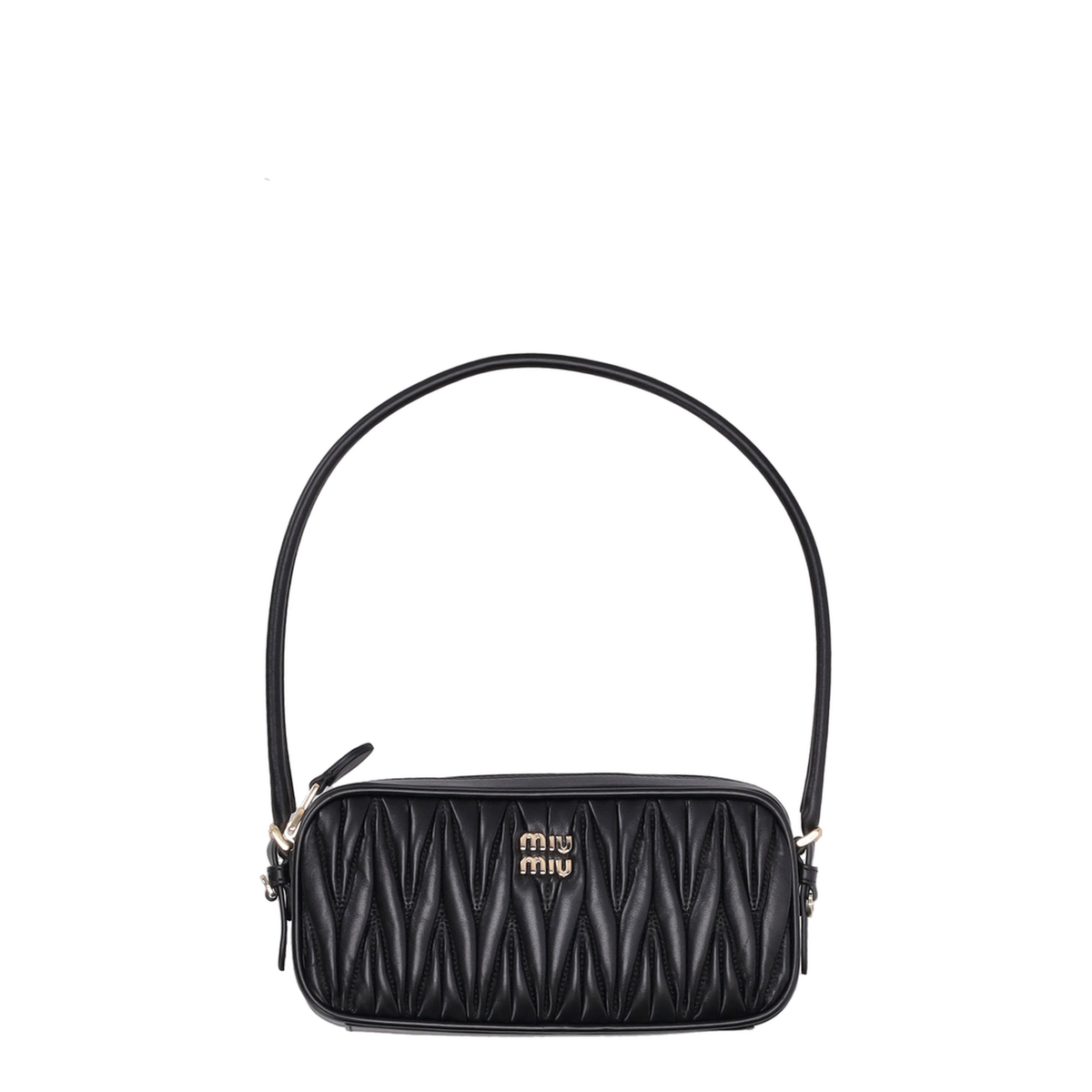 Black Matelassé Nappa Leather Pouch