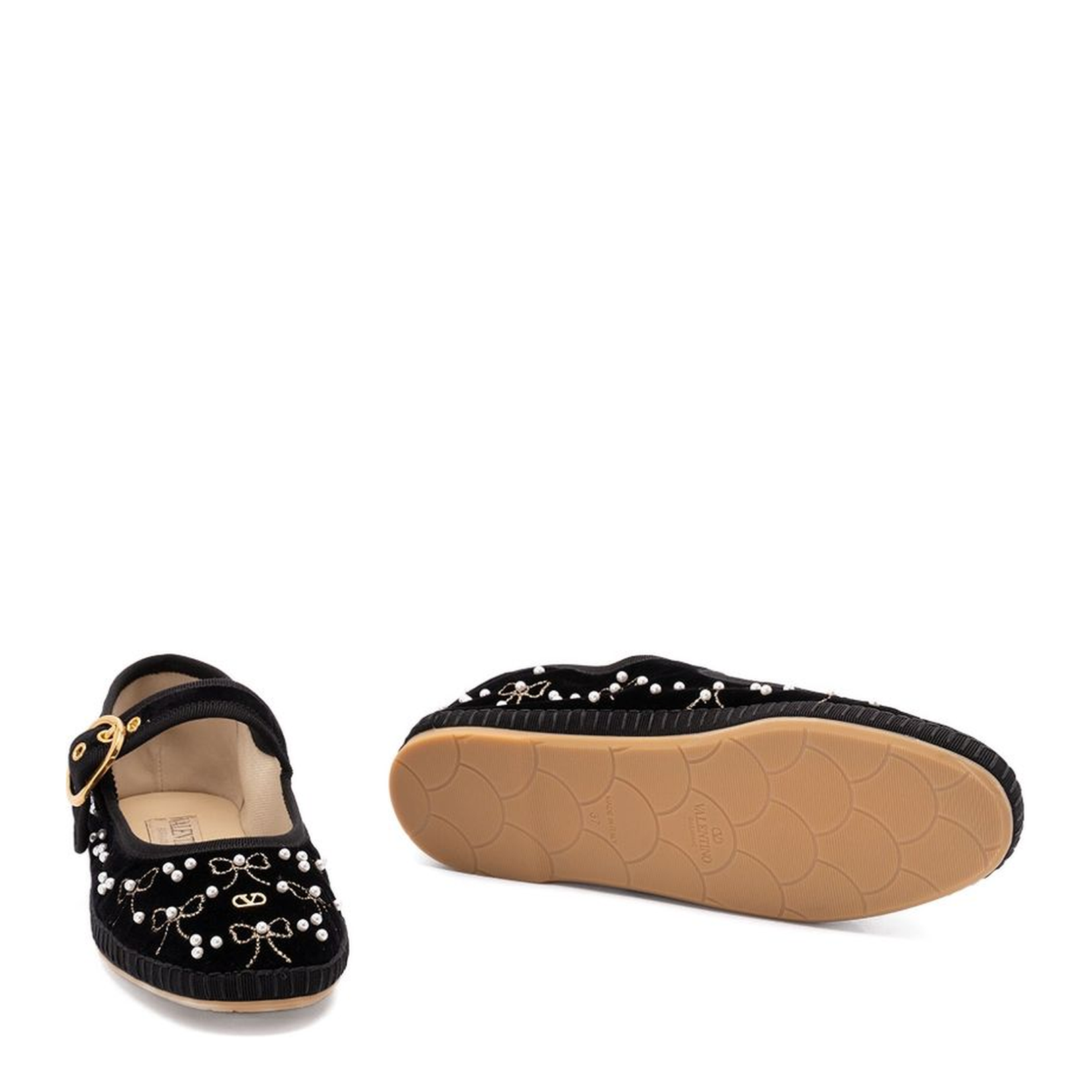 Black Garavani Flat Shoes