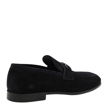 MAYFEYR - Ferragamo - Navy Leather Loafers - 789474021669025
