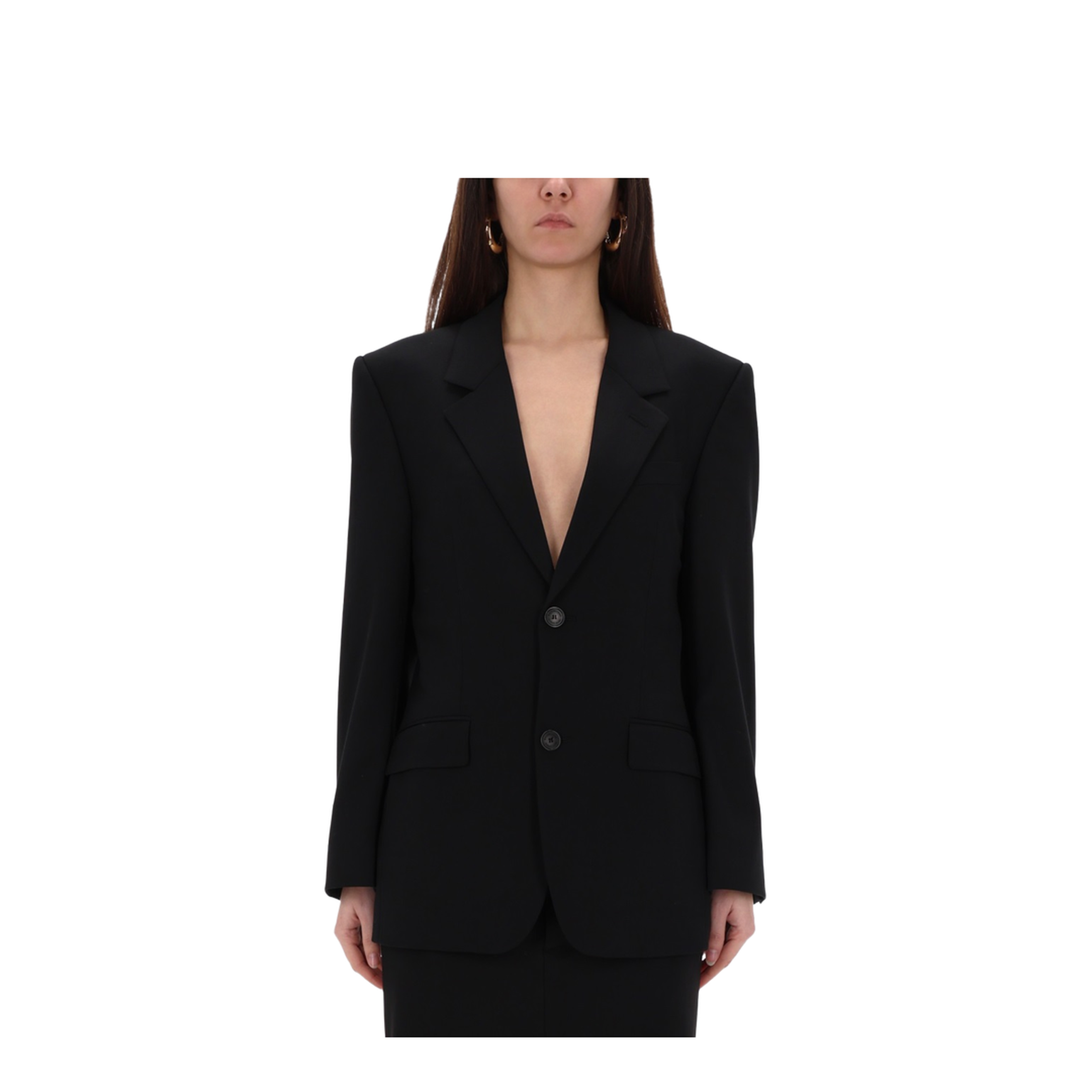 Standard Single-Breasted Tailored Blazer in Black