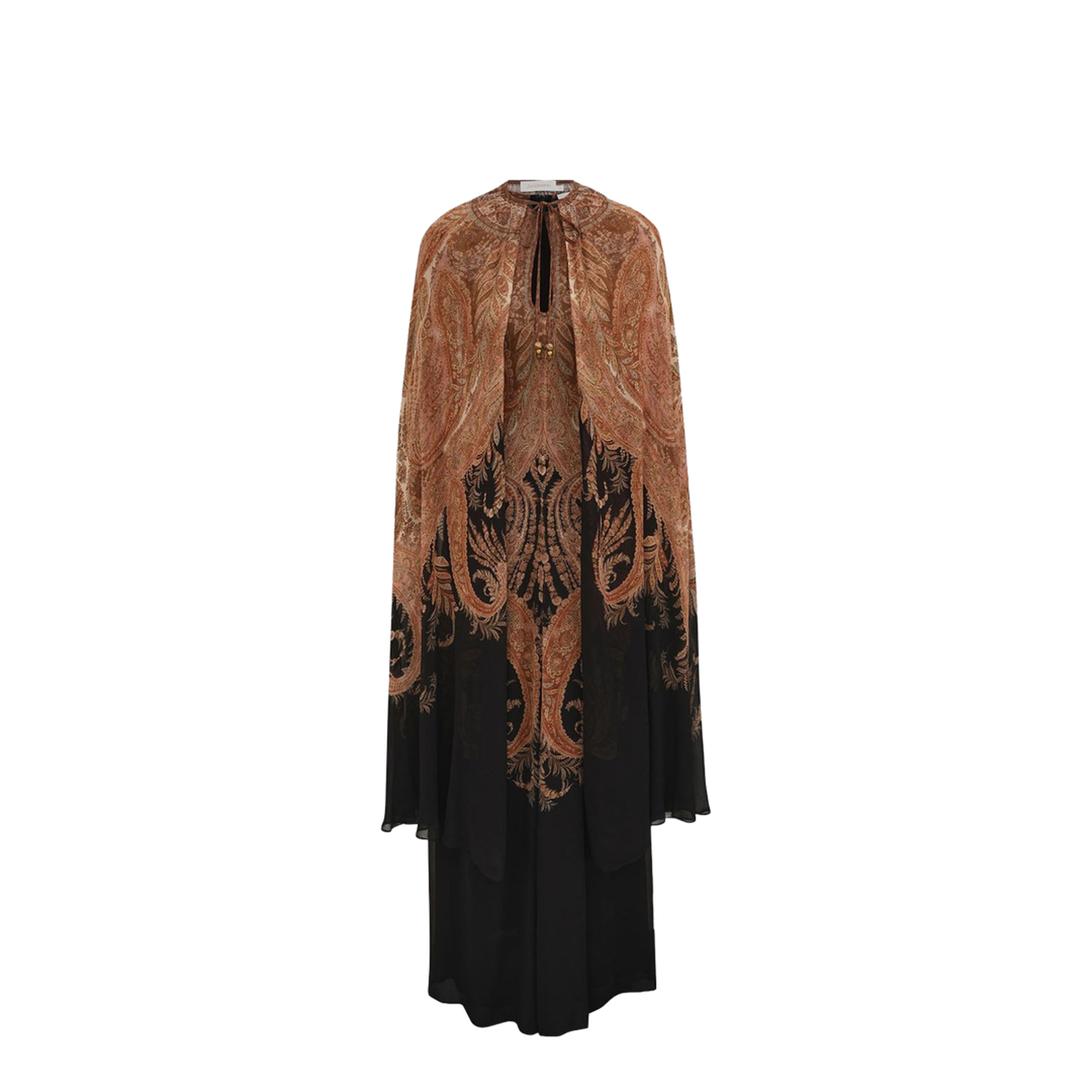 Brown Paisley Print Dress