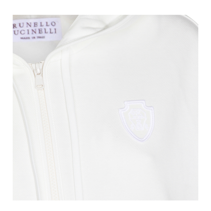 Hooded Zip-Up Sweatshirt in Technical Cotton Jersey