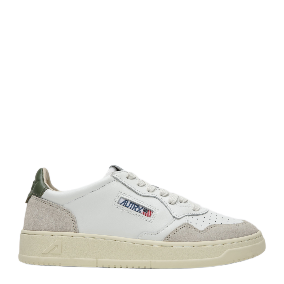 MAYFEYR - Autry - Medalist Low Sneakers In White Green Leather Suede - AULWLS17LS17