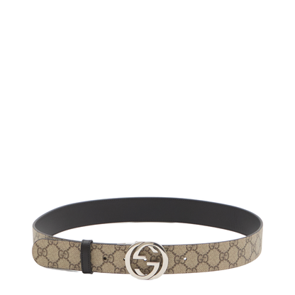 GG Supreme Black Leather Reversible Belt