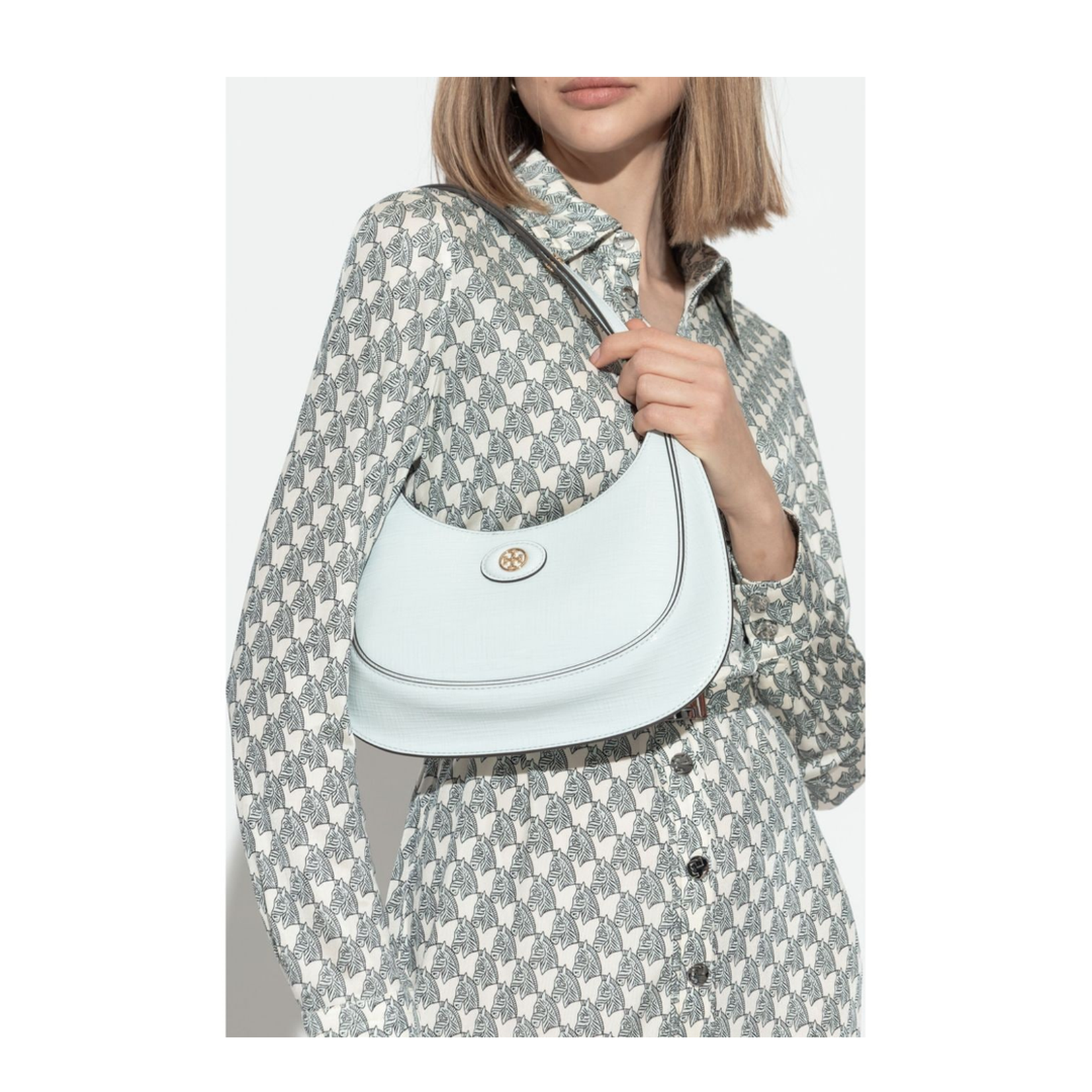 Robinson Hobo Bag in Light Blue Leather