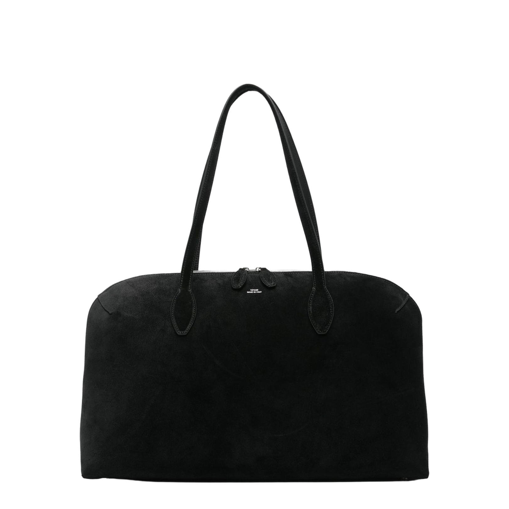 Suede Leather Tote Bag in Black