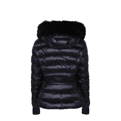 Down Jacket Featuring a Fur-Lined Hood