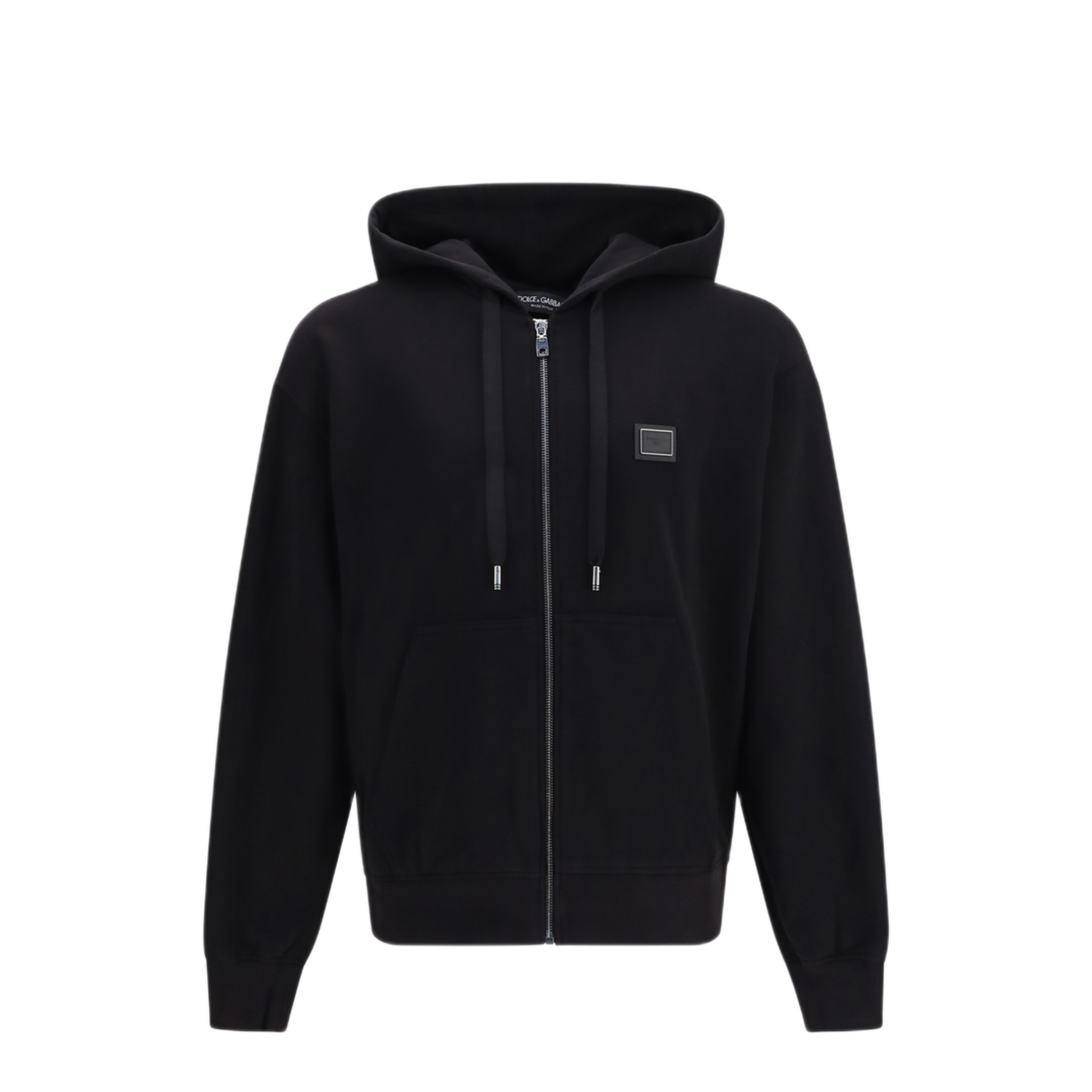 MAYFEYR - Dolce & Gabbana - Cotton Hooded Sweatshirt With Dg Plaque - G9CEGTG7Q2ON0000