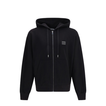 MAYFEYR - Dolce & Gabbana - Cotton Hooded Sweatshirt With Dg Plaque - G9CEGTG7Q2ON0000
