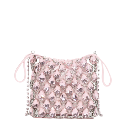 MAYFEYR - Self Portrait - Mini Bag In Metallic Knit With Crystals - SS26310PPINK