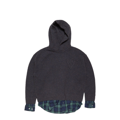 Hooded Layered Plaid Shirt