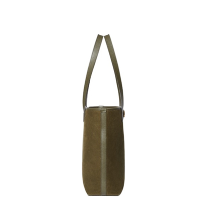 Ophidia Medium Tote Bag Dark Green Suede