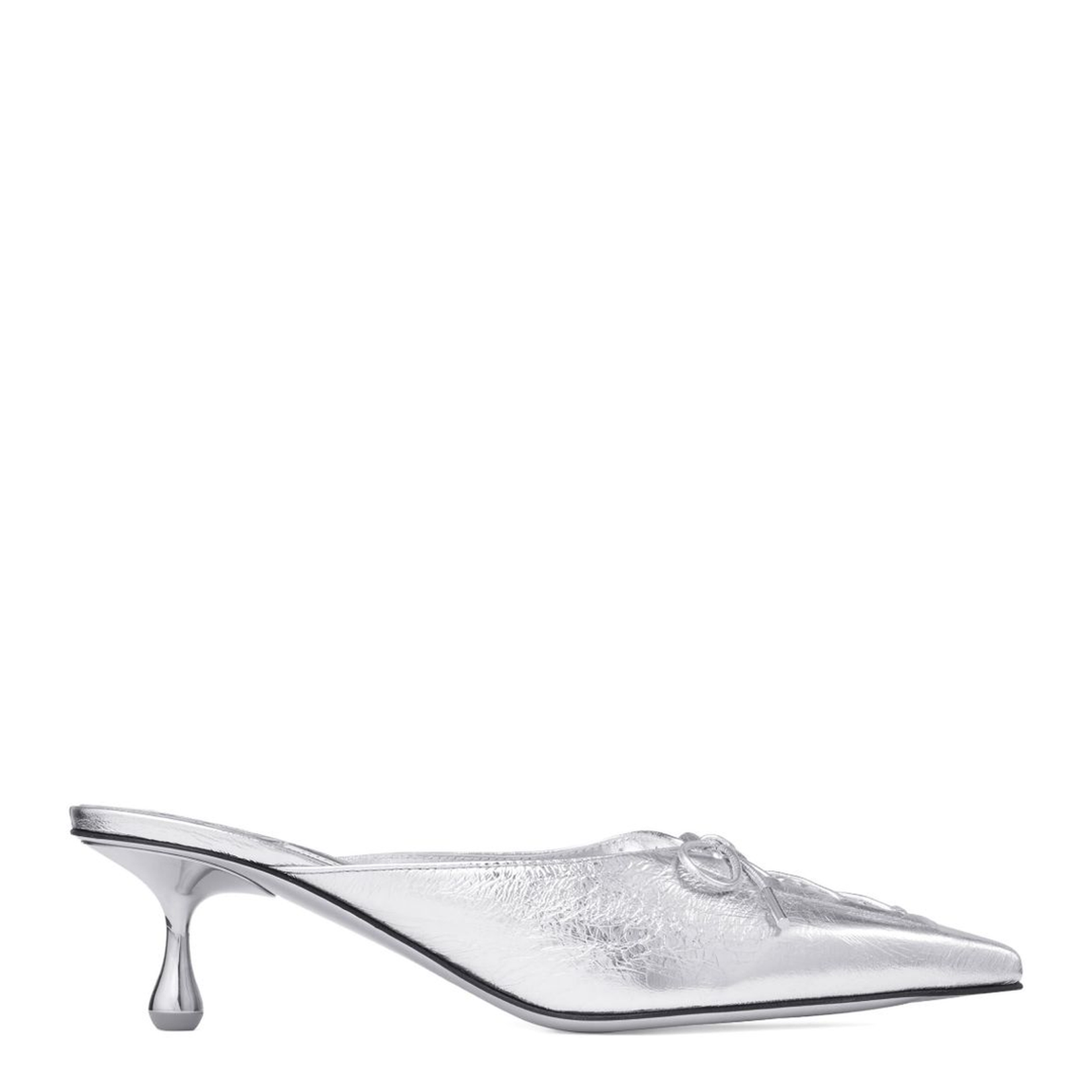 Leather Mules - Silver