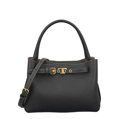 T Timeless Mini Calfskin Leather Top-Handle Bag - Black