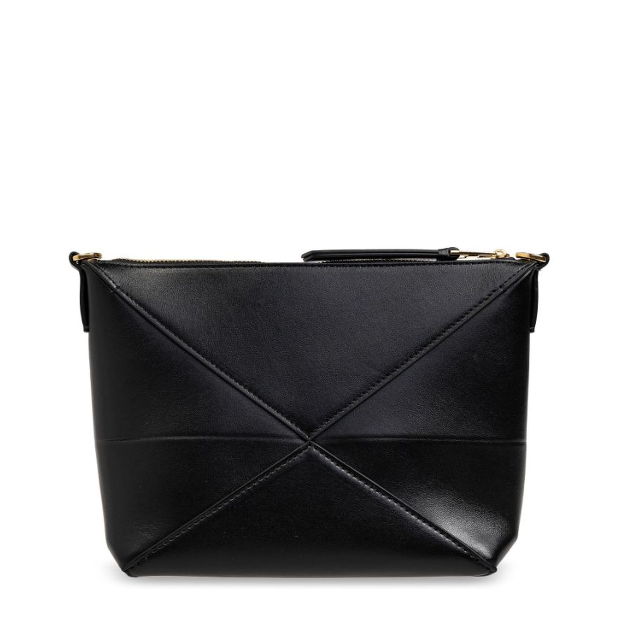 Puzzle Fold Leather Pouch - Black