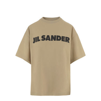 Beige Logo-Detail T-Shirt