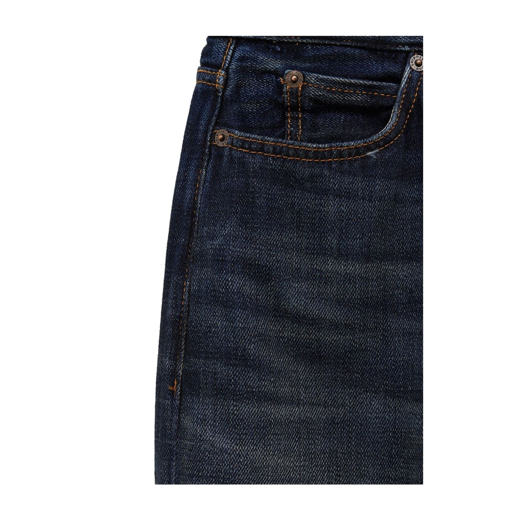 Dark Blue Low Waist Button Fly Five Pockets