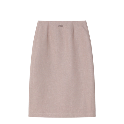 Linen Beige Longuette Skirt