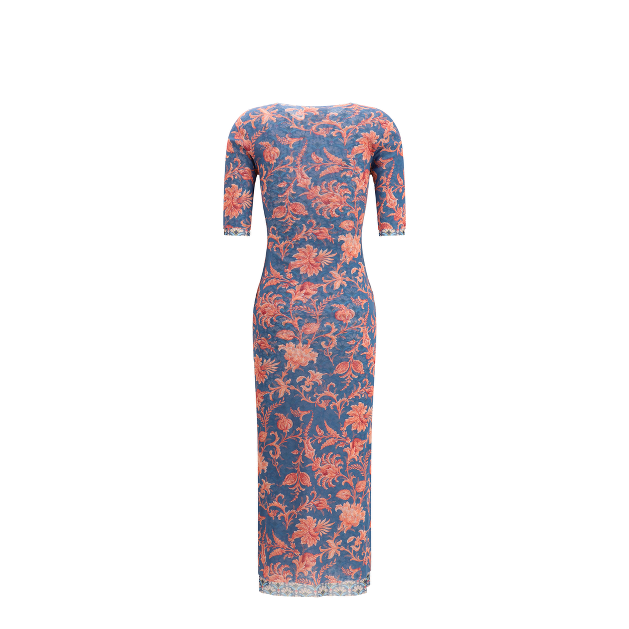 MAYFEYR - Etro - Stretch Tulle Midi Dress With Floral Motif - WRHA014599SASV0