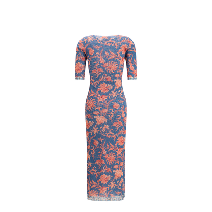 MAYFEYR - Etro - Stretch Tulle Midi Dress With Floral Motif - WRHA014599SASV0