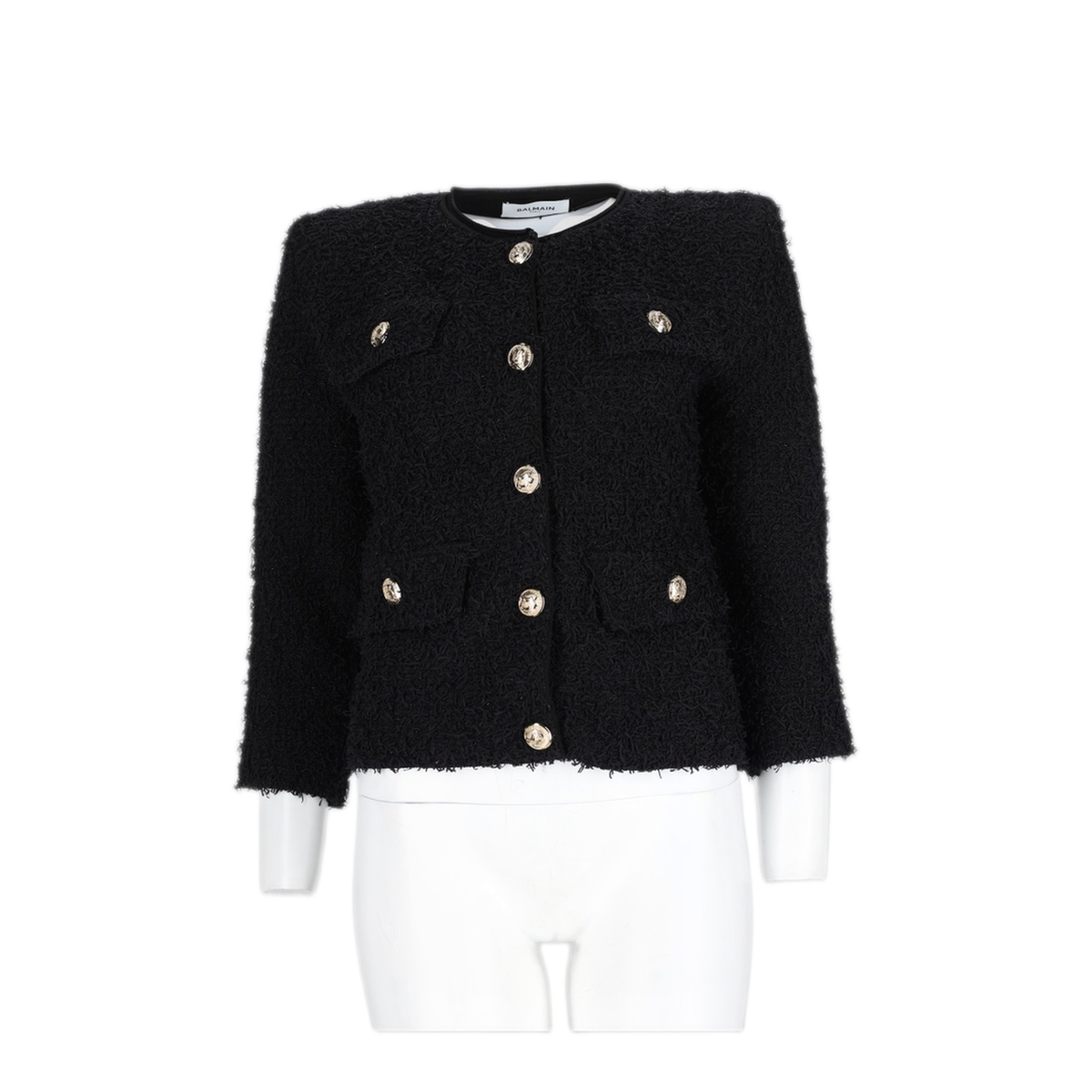 Double Breasted Tweed Cropped Jacket